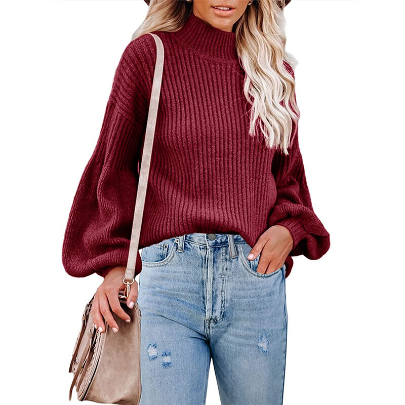 2021 Spring Summer Women Knitted Turtleneck pull Sweater Casual Soft Jumper Fashion Slim Femme Elasticity Pullover