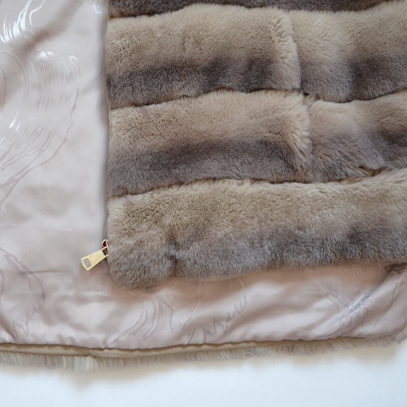 Модная зимняя женская шуба из натурального меха, куртка из кроличьего меха с рукавами «летучая мышь», высокое качество, один размер, на молнии