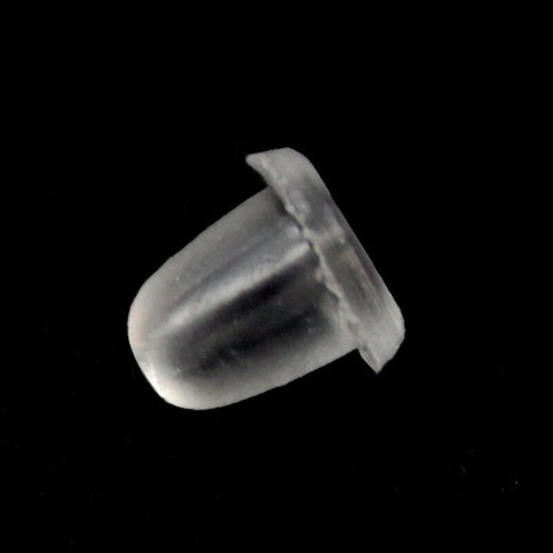 50 Buah/100 Buah Karet Silikon Anting-Anting Gesper Transparan Telinga Kacang Memasukkan Anting-Anting Punggung Kait DIY Perhiasan Temuan Aksesori