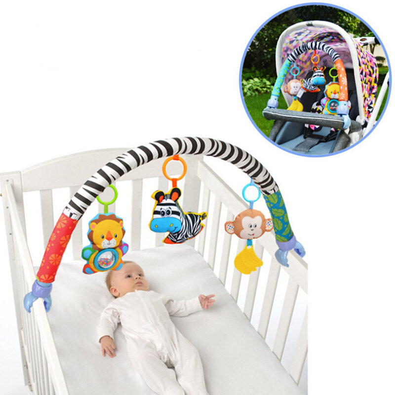 ZK50 خشخيشات قطنية للأطفال الرضع لعبة جرس يدوي 0-12 شهر عربة أطفال متنقلة خشخيشات معلقة ألعاب حيوانات جرس قطيفة هدايا للأطفال