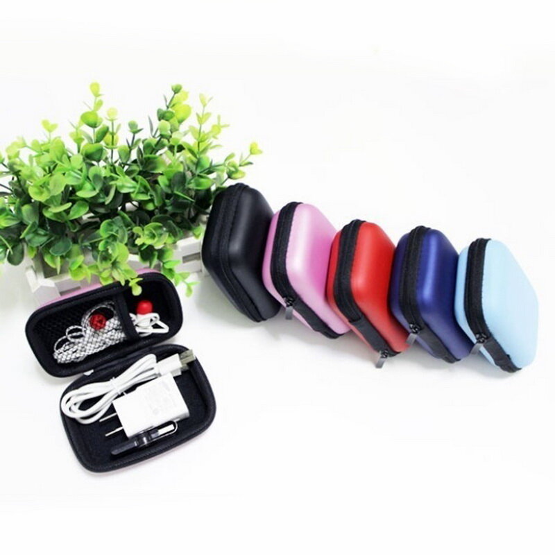 Junejour Earphone Wire Organizer Box Headphone Case Travel Storage Bag For Earphone   Charger Storage Box