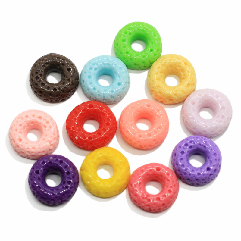 Donuts Flatback resina Froot loops cabujón artesanía para diy accesorios para el cabello funda para teléfono móvil decoración Scrapbooking