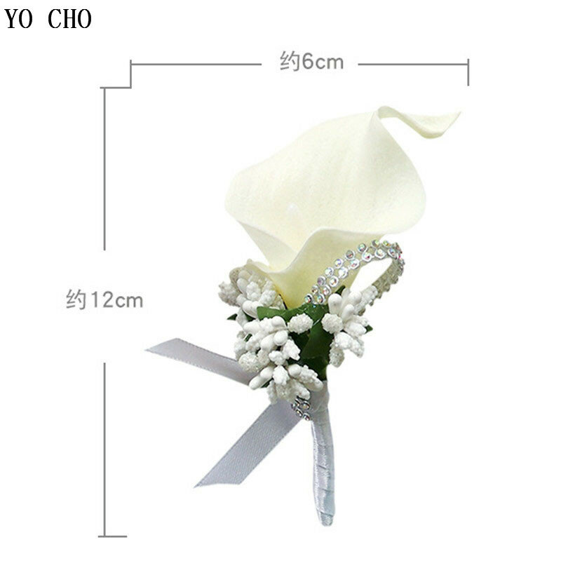 Broche feminino buço botão e flor de calla, broche para casamento planejador de casamento flores corsage