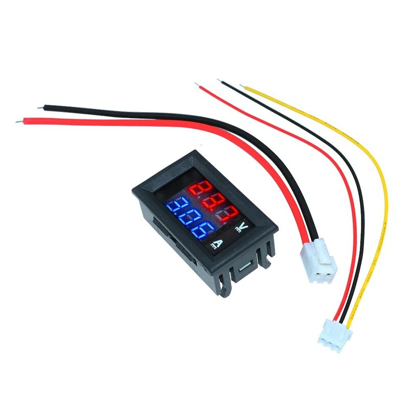Voltímetro Digital Dual para motocicleta y coche, amperímetro LED azul y rojo, DC 100V, 1A, 10A, 50A, 100A