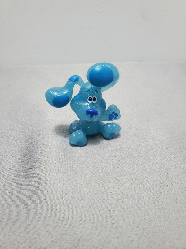 Figura de cara sonriente de perro manchado azul, juguetes modelo de Blue Clue