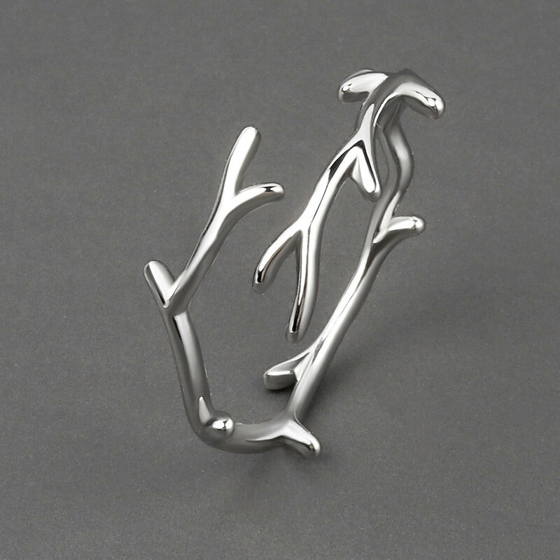 Женское Открытое кольцо в виде листика, серебро 100% пробы