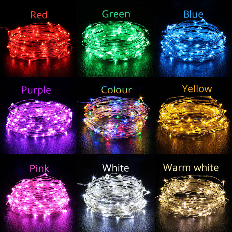 2M 3M 5M 10M Led Lights Chain Copper Wire USB Or Battery Powered led String light Fairy Light For Christmas Lights Wedding Party