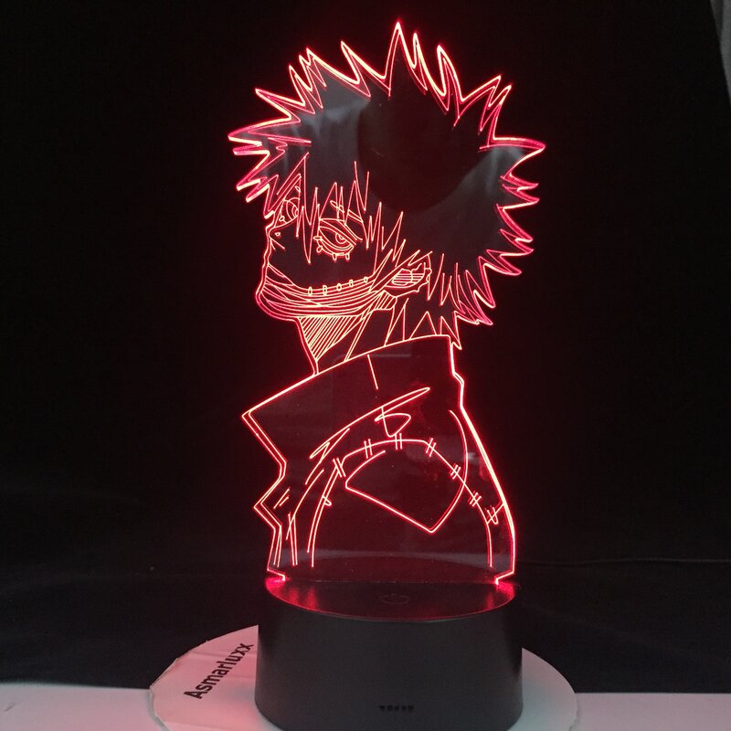 ACADEMIA DABI MY HERO LED 애니메이션 램프 3D 야간 조명 Boku no Hero Academia 3D 비주얼 나이트 라이트 테이블 램프 Dropshipping Service