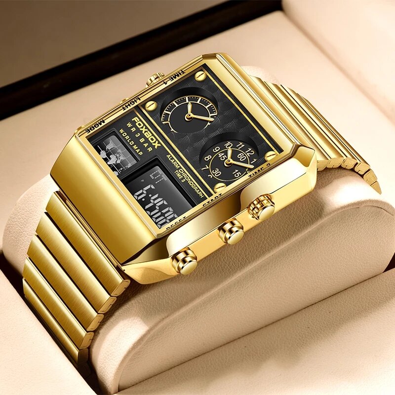 Часы наручные LIGE Мужские кварцевые, модные роскошные Брендовые спортивные водонепроницаемые цифровые в стиле милитари