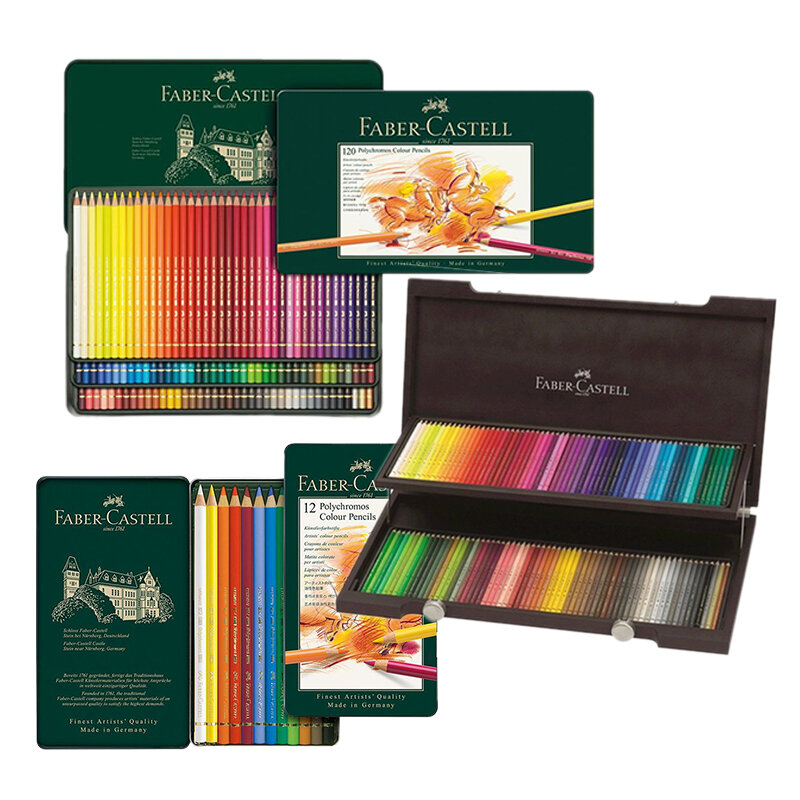 Faber castell 1100 lápis de cor óleo, profissional, policarbonato, lápis de cor óleo, 12/24/36/60/72/120 cores
