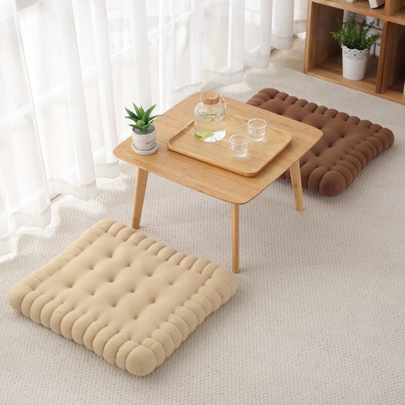 Coussin créatif en forme de Biscuit doux, oreiller classique, pour siège de voiture, décoratif, Tatami, dossier, tapis de canapé, tabouret
