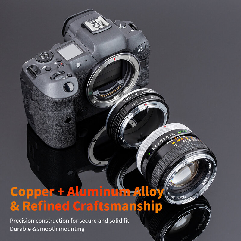 K & F Concept 렌즈 마운트 어댑터 FD-EOS R 캐논 FD FL 마운트 렌즈-캐논 EOS R 카메라