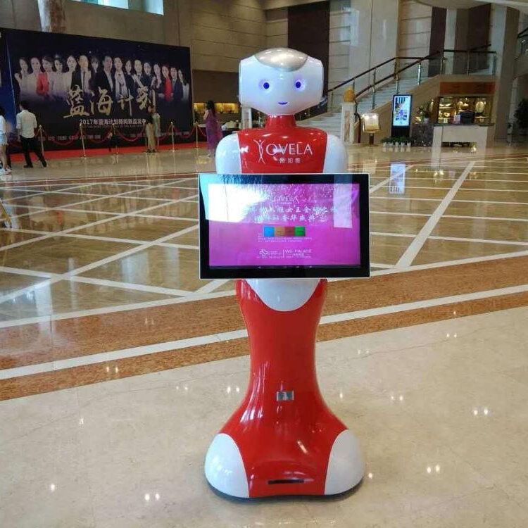 Humanóide inglês discurso educacional robô escola museu shopping ai guia de voz robô