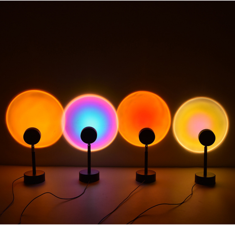 USB 일몰 LED 램프 일몰 빛 프로젝터 4 색 일몰 프로젝션 여러 색상 Led 프로젝션