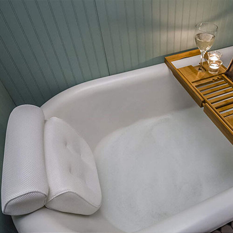 3D сетчатая спа-подушка для ванной с нескользящей подушкой для ванной, подушка для шеи для ванной, подушка для ванной с присосками, подушки дл...