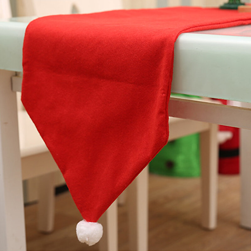 Papai noel tampa da cadeira capa de mesa de jantar de natal festa red hat cadeira de volta capas de natal decoração para casa