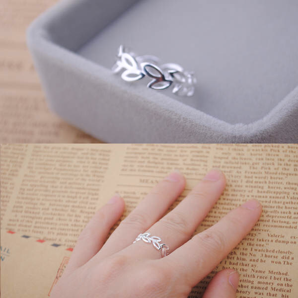 925 anéis de folha de prata esterlina para mulheres, anéis de dedo vintage boêmio presente feminino tamanho ajustável, atacado