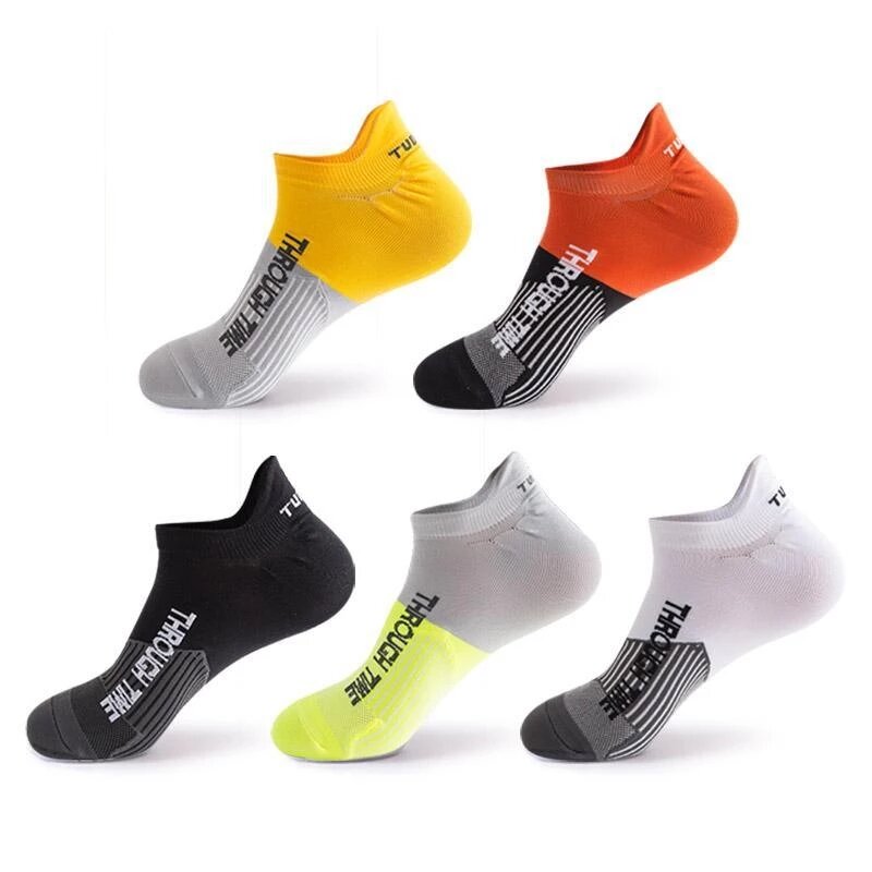 ถุงเท้าข้อเท้ากีฬาผู้ชายไนลอนบาสเกตบอลกลางแจ้งจักรยานวิ่งฟุตบอล Breathable Non-Slip สีสันไม่มีแสดง CottonTravel ถุงเท้า