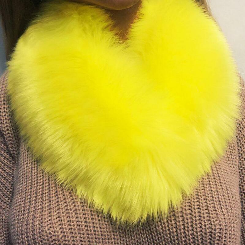 Bufanda de cuello de piel de zorro sintética para mujer, chal esponjoso, calentador de cuello, regalo, moda de invierno, nuevo, 2021