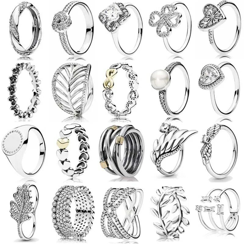 Nowy 925 Sterling Silver popularny pierścień węzeł miłości funkcja kwiatowy fantazyjne eleganckie piękno perła wieczność spleciony pierścień dla kobiet prezent