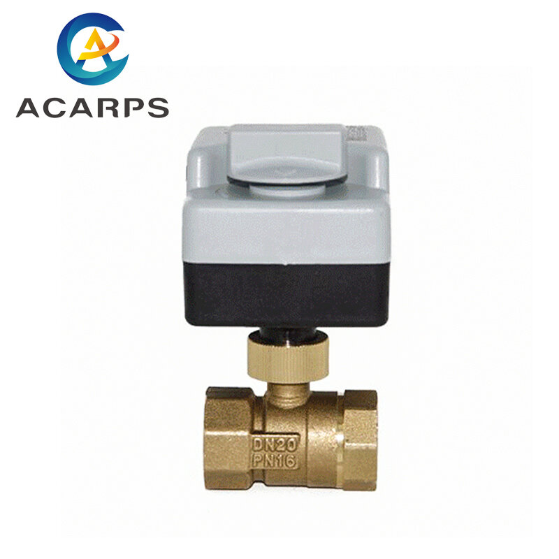 3/4" Brass Motorized Ball Valve 3-Wire 2-Point Control Electric AC220V Ball Valve with Manual switch