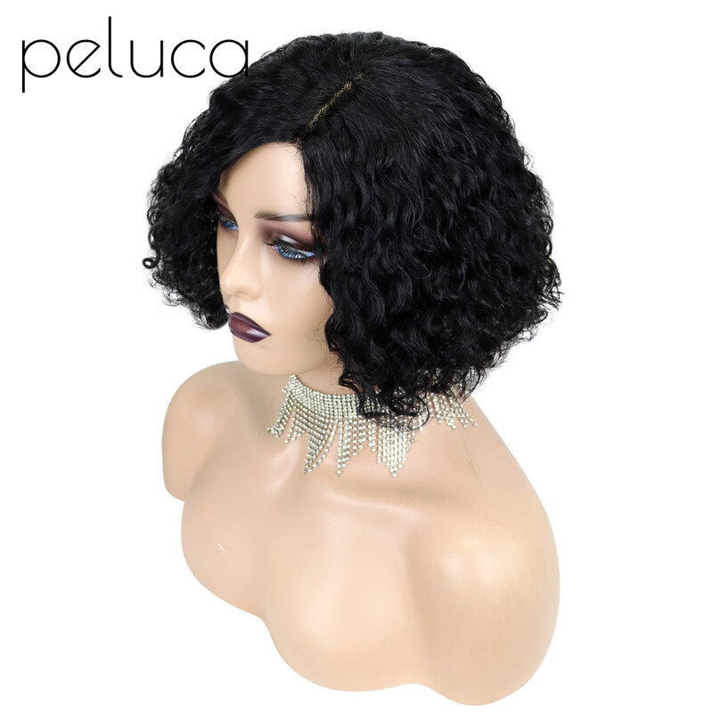 Peluca 프론트 레이스 인간의 머리 가발 짧은 밥 곱슬 인간의 머리 가발 레이스 클로저 가발 흑인 여성을위한 Pre-Plucked 고품질의 머리카락