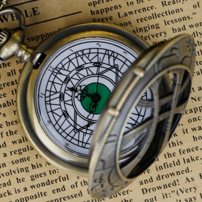 앤티크 청동 석영 포켓 시계, 둥근 케이스 모양 주얼리 펜던트 목걸이 체인, 남성 여성 선물