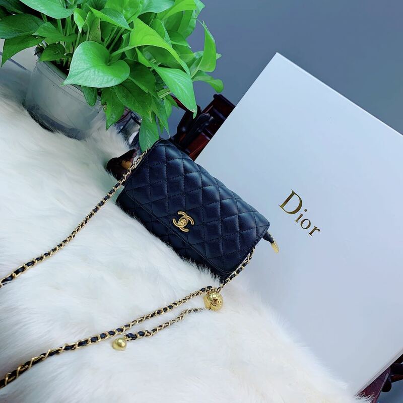 Chanel-Bolso baguette clásico con diamantes para mujer, bolsa de cubo de gran capacidad, bolsa cuadrada pequeña