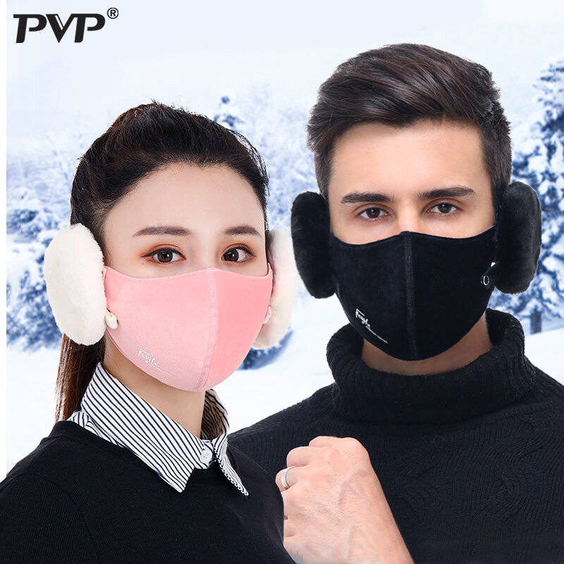 Nueva Máscara de boca alargada respirable cálida para proteger las orejas PM2.5 protección de filtro para ciclismo a prueba de viento antipolvo máscara facial de boca