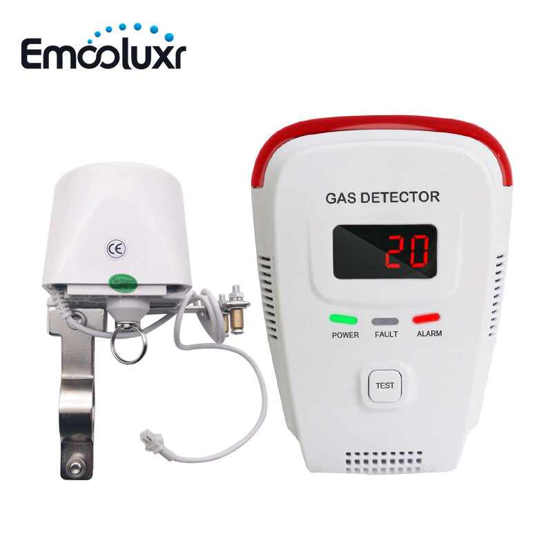 LPG Alami Deteksi Kebocoran Gas dengan DN15 DN20 Manipulator Valve untuk Memotong Gas Sumber Daya untuk Rumah Alarm Keamanan