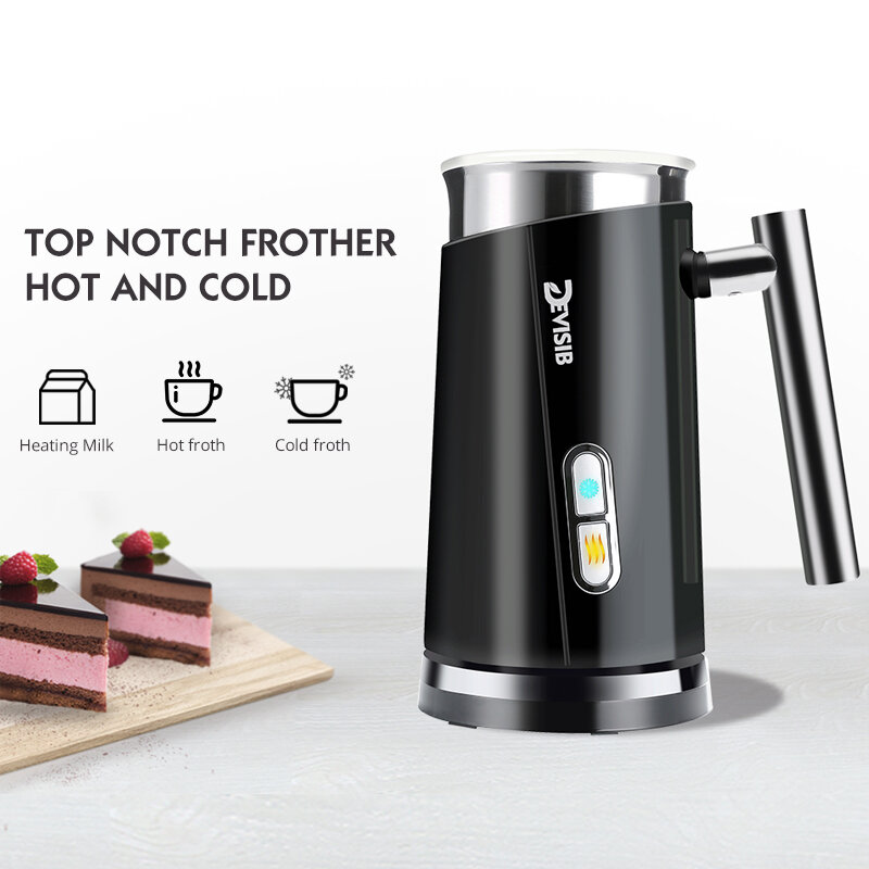 DEVISIB อัตโนมัติเครื่องตีฟองนมไฟฟ้าร้อนและเย็นสำหรับทำ Latte กาแฟคาปูชิโน Frothing Foamer Kitchen เครื่องใช้ไฟฟ้า220V