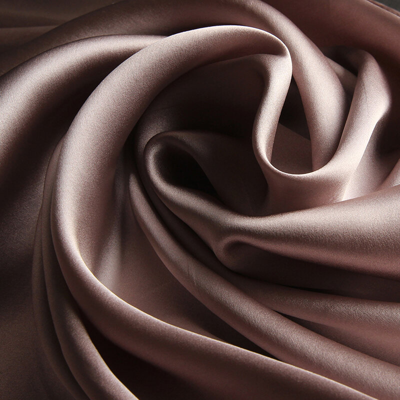 Женский шелковый шарф, белый однотонный шейный платок из 100% натурального шелка