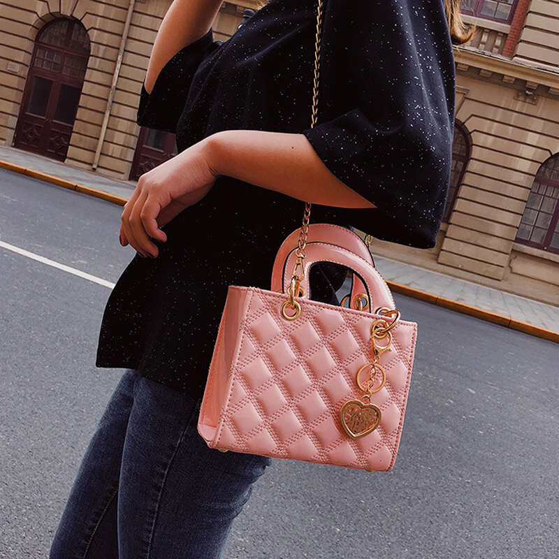 Высококачественная дизайнерская женская сумка на плечо, брендовая роскошная сумка-клатч, сумка-Кроссбоди с цепочкой и стразами в полоску, Женская дорожная ручная сумка
