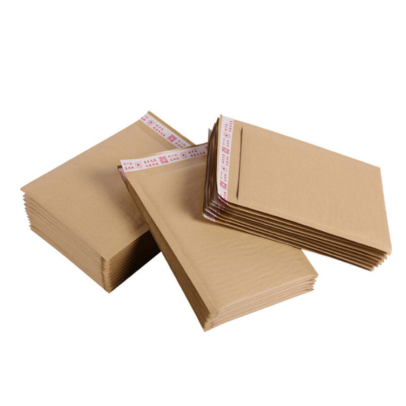 Envelopes marrom com bolha para embalagem, 50 peças/11 tamanhos, sacos de presente, envelope com lacre