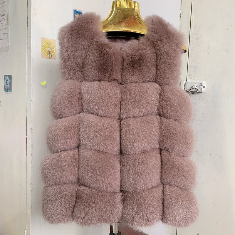 천연 여우 모피 조끼 고품질 여우 모피 재킷, 따뜻한 진짜 모피 조끼, 100% 진짜 여우 모피 조끼 재킷