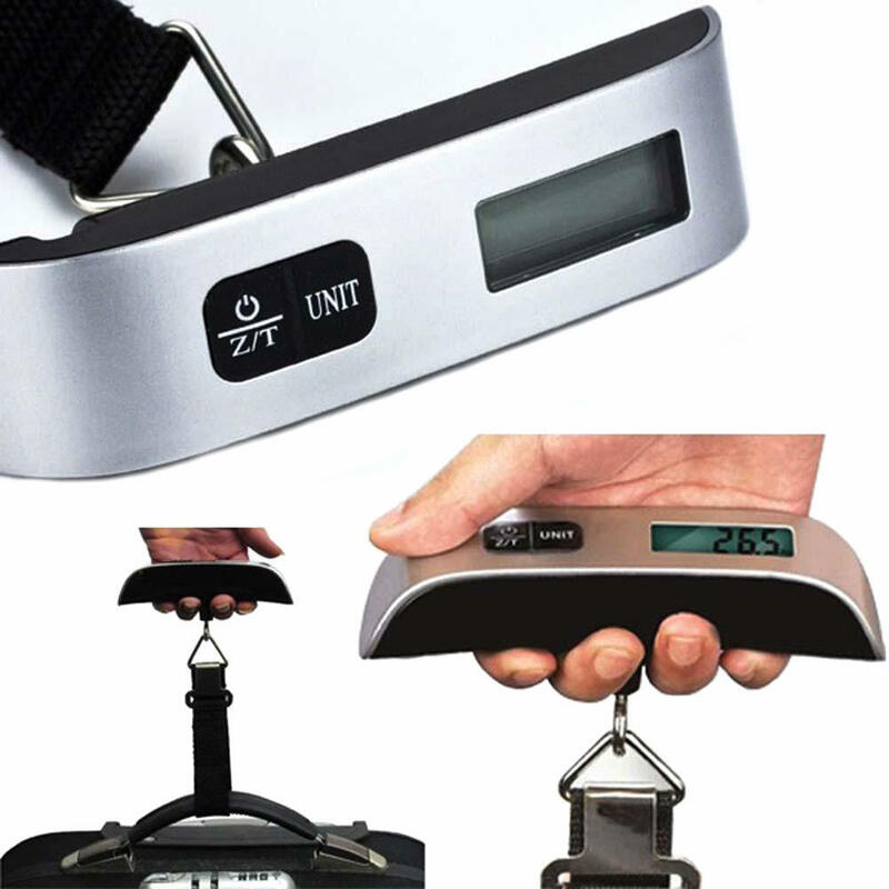 Báscula de equipaje electrónica Digital, bolsa colgante portátil, accesorios de viaje de cocina, cinturón de acero, 50kg/110kg, 1 unidad