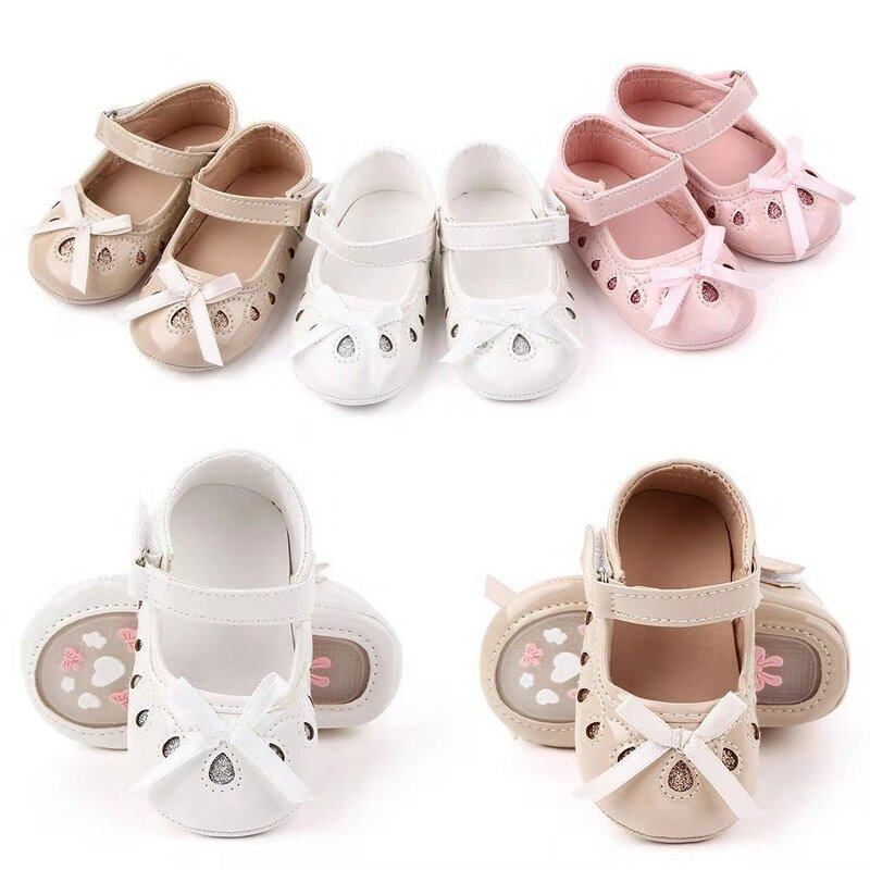 Chaussures de marche en caoutchouc souple pour bébé fille, décontractées, à paillettes, à la mode, princesse, premiers pas