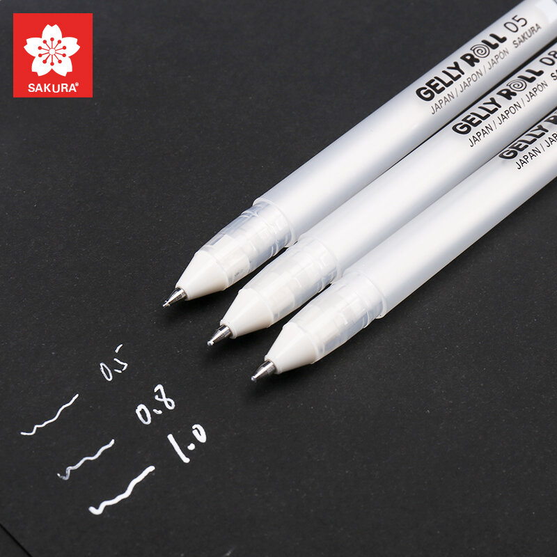 사쿠라 일본 젤리 롤 클래식 하이라이트 펜, 젤 잉크 펜, 밝은 흰색 펜, 하이라이트 스케치 마커, 컬러 하이라이트, 3 개