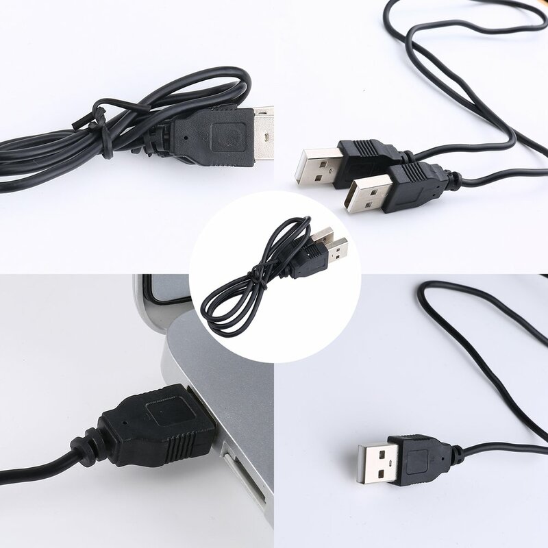 1Pc Zwart Usb 2.0 Type A Male Naar Male Data Kabel Uitbreiding Connector Adapter Cable Cord Verlengkabel Voor usb Apparaten