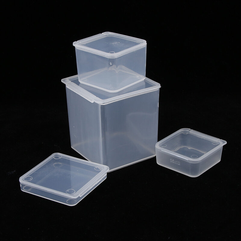 1 szt. Mały przezroczysty prostokąt plastikowe koraliki pudełko do przechowywania biżuterii małe przedmioty rzemiosło sprzęt do przechowywania pojemnik Case przezroczysty