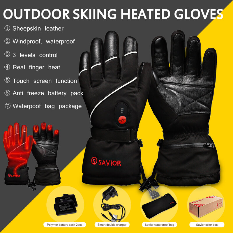 SAVIOR inverno uomo donna batteria ricaricabile guanti riscaldati per lo sci moto equitazione escursionismo caccia pesca guanti termici