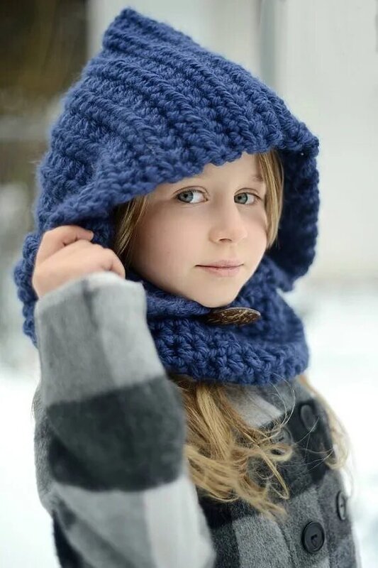 เด็กผู้หญิงที่อบอุ่นถักหมวกผ้าพันคอน่ารักฟ็อกซ์เด็กหมวกฤดูหนาวหมวกสัตว์หมวกถักผู้หญิงของขวัญ