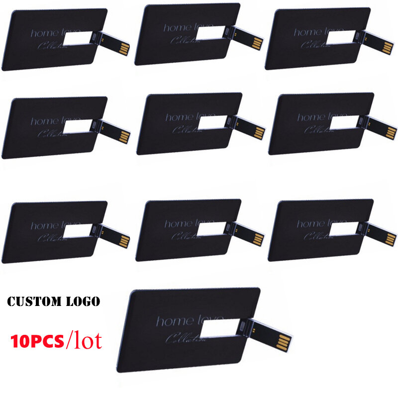 10PCS/LOT Business Credit Card Usb flash drive Pen memory stick disk Custom logo DIY Logo USB2.0 1GB 2GB 4GB 8GB 16GB 32GB