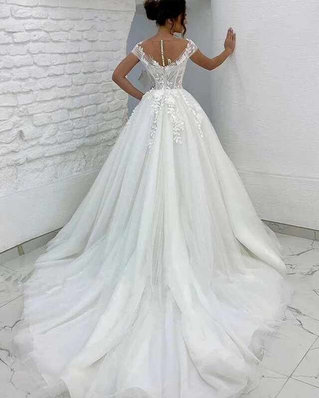 LoveDress Pricess Ball Gown Wedding Dress 3D Flowers Off The Shoulder Bridal Gown Train Weddig Gown Sexy V-Neck Robe De Mariée