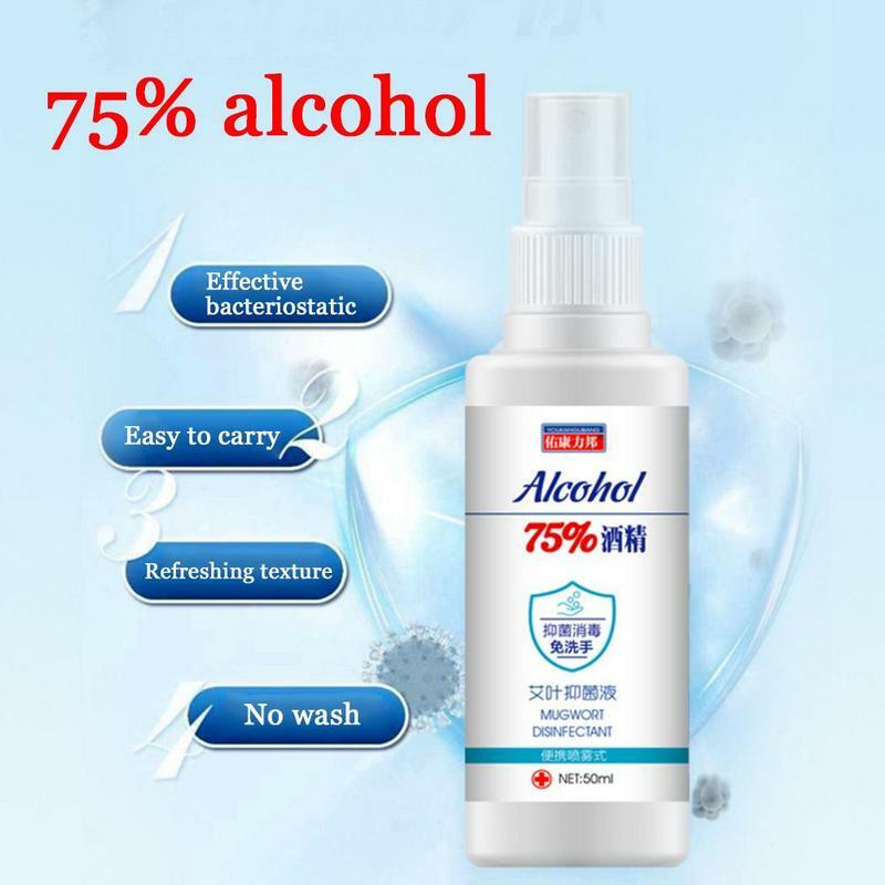 60ml Antibacterial Disinfection Spray 75% Alcohol Disposable Hand Sterilizer Germicidal Spray Home Disinfection Clean Wormwood