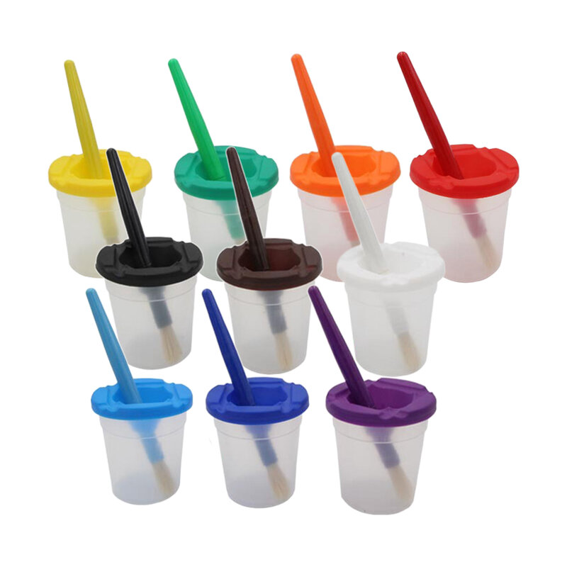 10 шт. водостойкая краска чашки, без разлива краска чашки с крышкой дети живопись игрушки