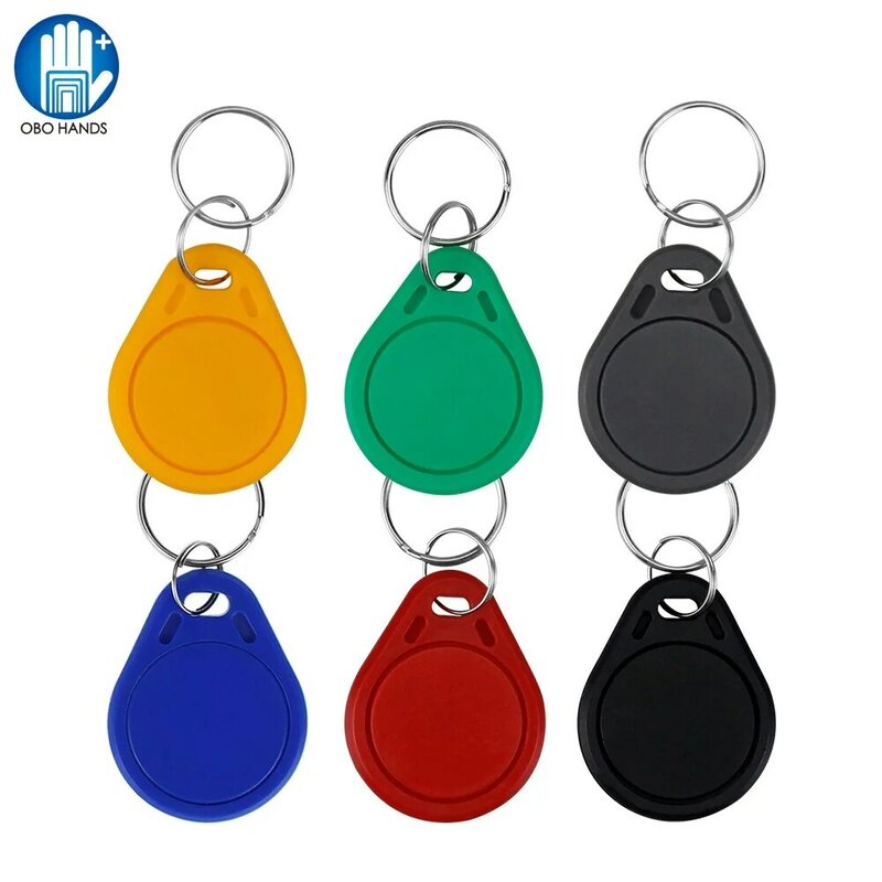 Inteligente RFID Keychain para Controle de Acesso, IC Keyfobs, Tags de Material ABS, Emblemas Token, M 1K S50, ISO14443A, 13.56MHz, 10 Pcs