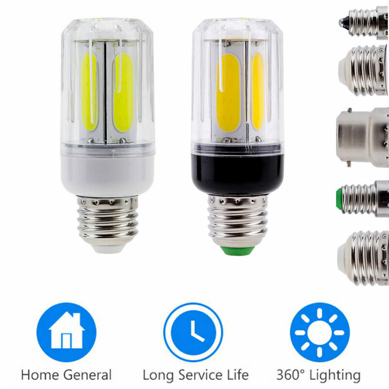 ไม่มีSuper Bright LED COBข้าวโพดหลอดไฟโคมไฟ360 12วัตต์16วัตต์E27 E14 e12 E26 B22 AC 85-265V 110V 220V