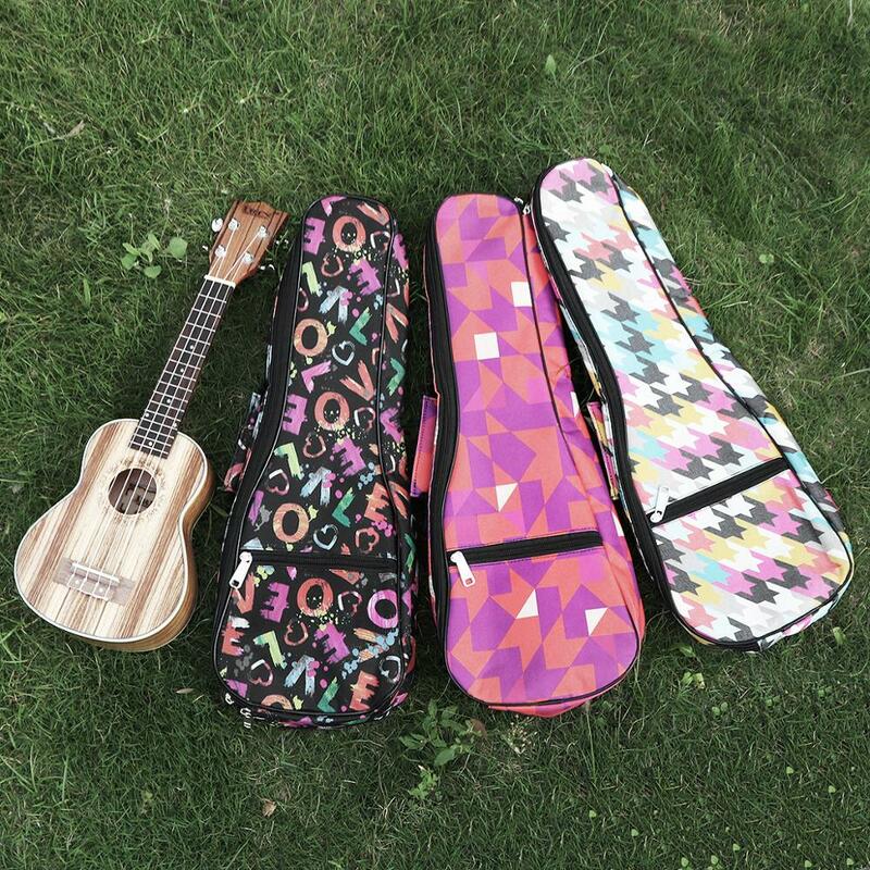 Bolsa portátil para ukelele de 21 / 23 / 26 pulgadas, bolsa colorida de esponja de 10mm, funda suave, mochila impermeable para Mini Guitarra
