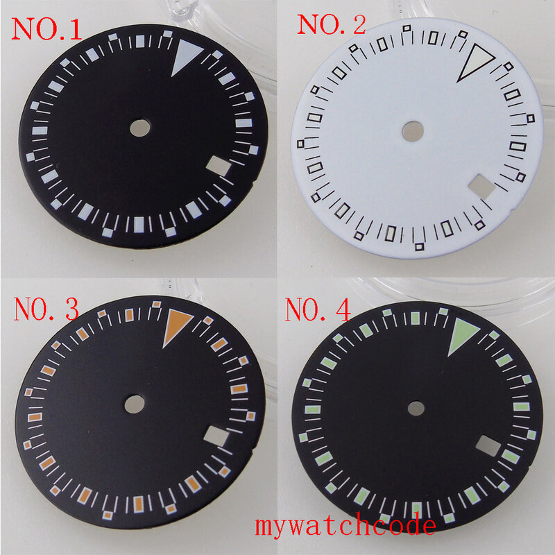 Nenhum logotipo, mostrador de relógio preto e branco, com janela de data, marcas luminosas, dois tamanhos, 29mm & 31.5mm, para miyota 8215, mingzhu 2813